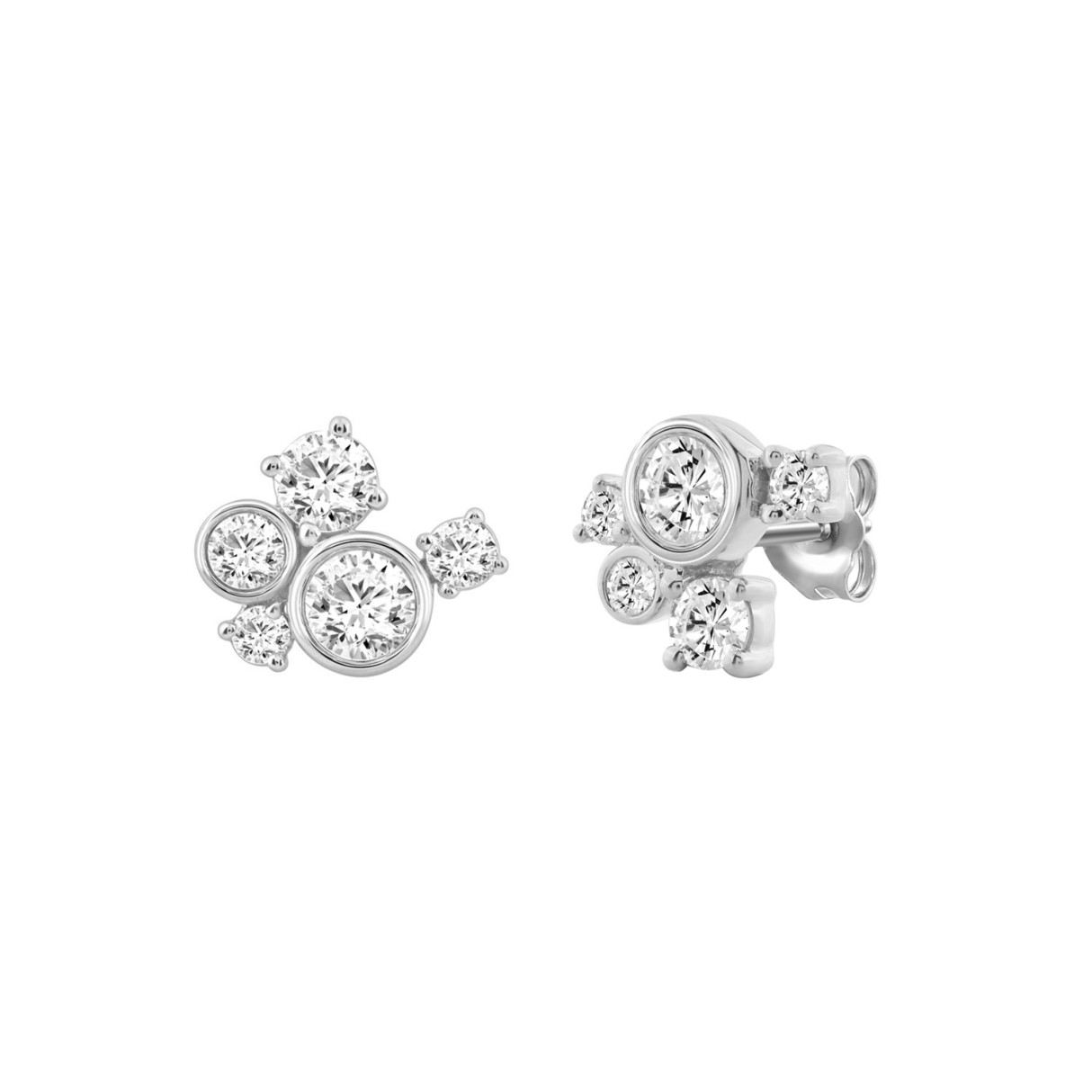1.00Ct White Gold 10K Round Diamond Fashion Earrings For Women (Color F-G Clarity Vs1/Vs2)