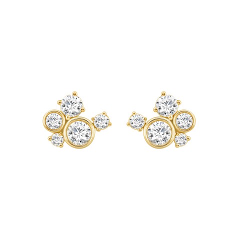 1.00CT Yellow Gold 14K Round Diamond Fashion Earrings for Women (Color F-G Clarity VS1/VS2)
