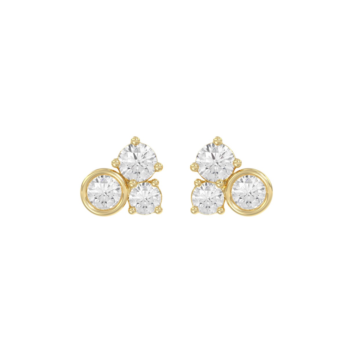 Classic 10K Yellow Gold  Round Lab Grown Diamond L...