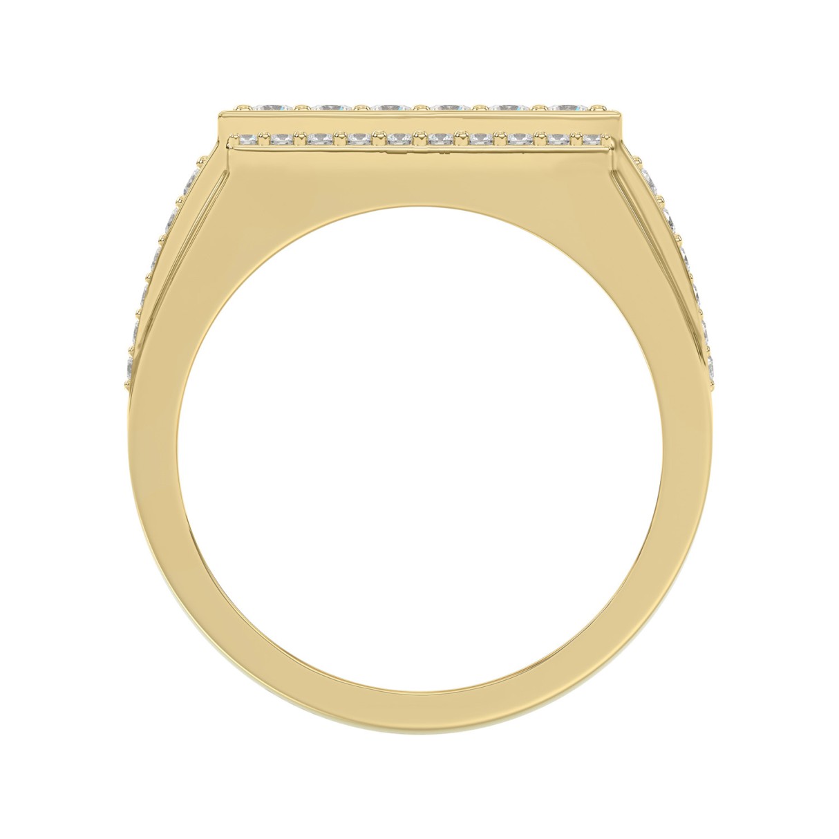 14K YELLOW GOLD 1.00CT ROUND DIAMOND MEN'S RING 