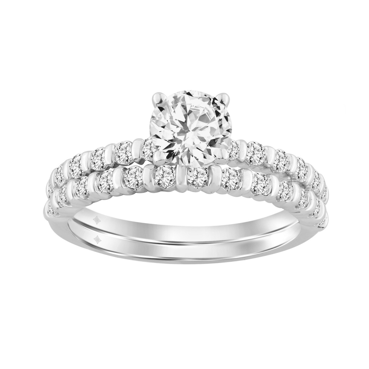 Ladies 14K White Gold Ladies Elegance- Bridal Set ...