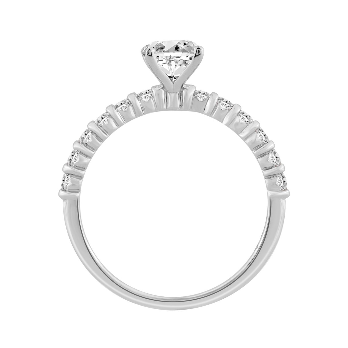 Ladies 14K White Gold Ladies Elegance- Bridal Set  1 1/4CT Round Diamonds 3/4CT Round Center stone (Color F-G -Clarity VS1/VS2)