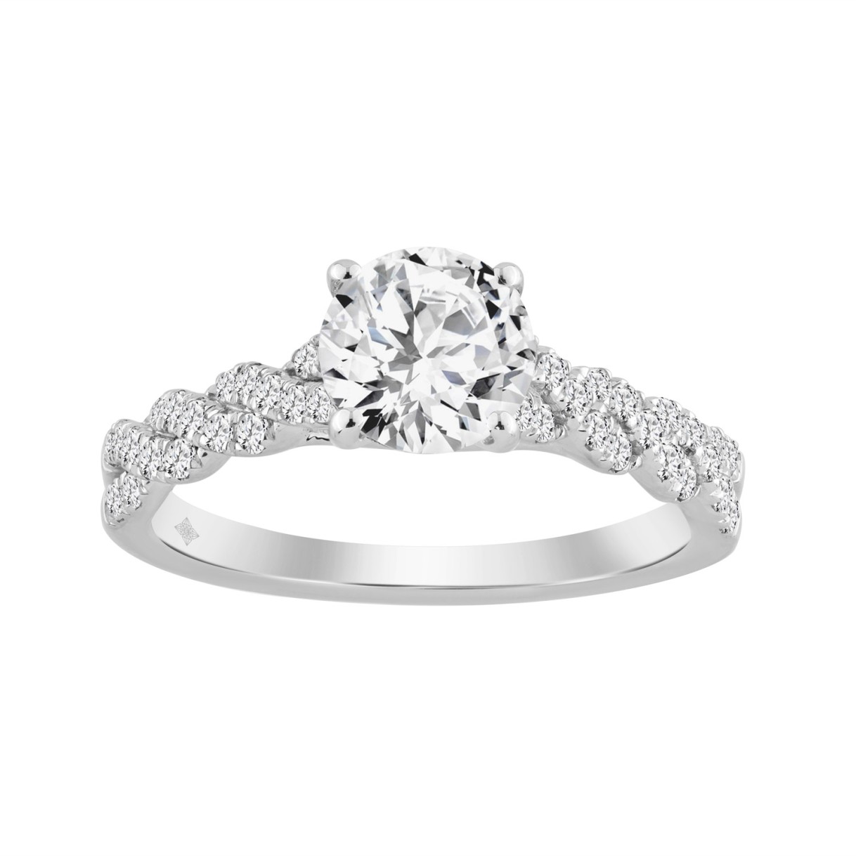 14K WHITE GOLD 1 1/3CT ROUND DIAMOND LADIES BRIDAL...