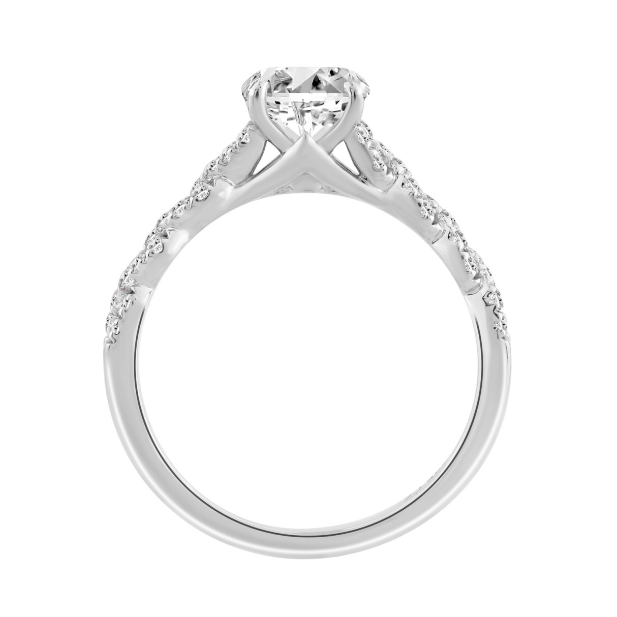 14K WHITE GOLD 1 1/3CT ROUND DIAMOND LADIES BRIDAL RING (CENTER STONE ROUND DIAMOND 1CT)