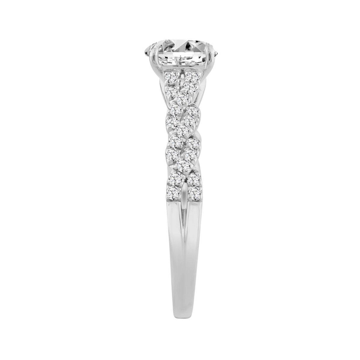 14K WHITE GOLD 1 1/3CT ROUND DIAMOND LADIES BRIDAL RING (CENTER STONE ROUND DIAMOND 1CT)