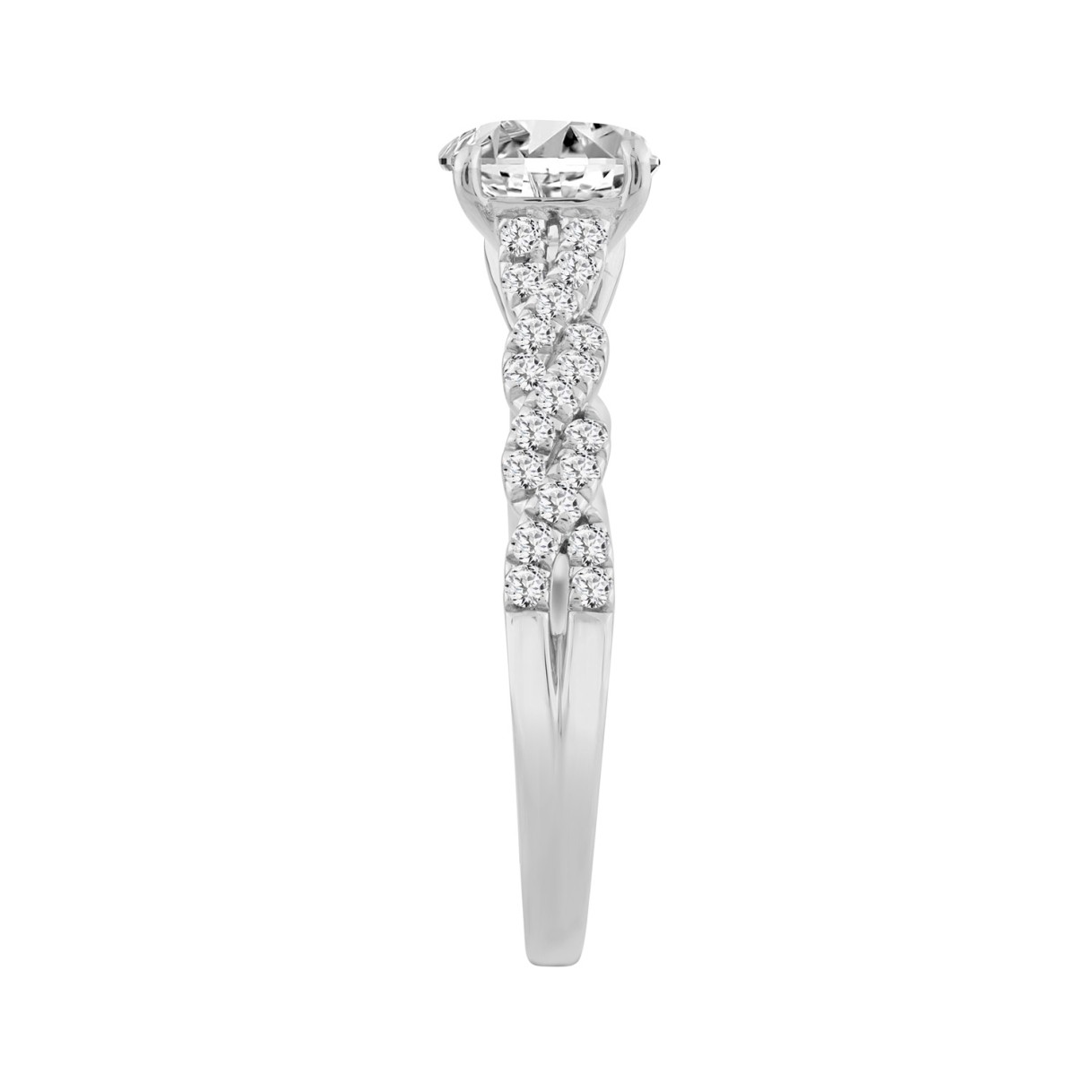 14K WHITE GOLD 1 1/3CT ROUND DIAMOND LADIES BRIDAL RING (CENTER STONE ROUND DIAMOND 1CT)