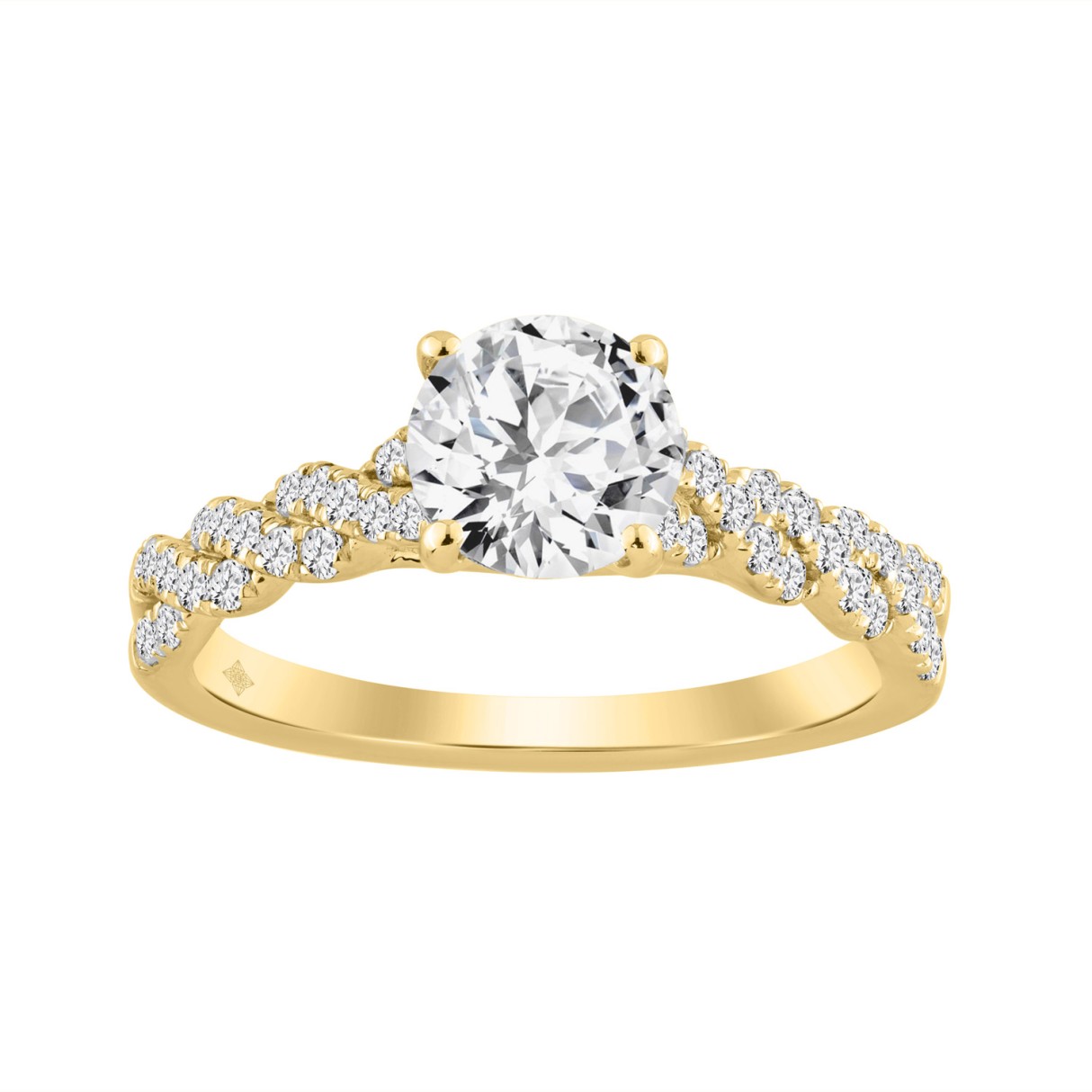 14K YELLOW GOLD 1 1/3CT ROUND DIAMOND LADIES BRIDA...