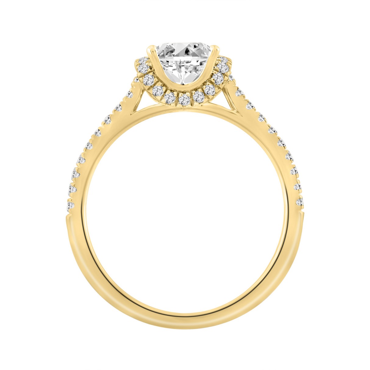 14K YELLOW GOLD 1 1/2CT ROUND/PRINCESS DIAMOND LADIES BRIDAL RING (CENTER STONE PRINCESS DIAMOND 1CT)