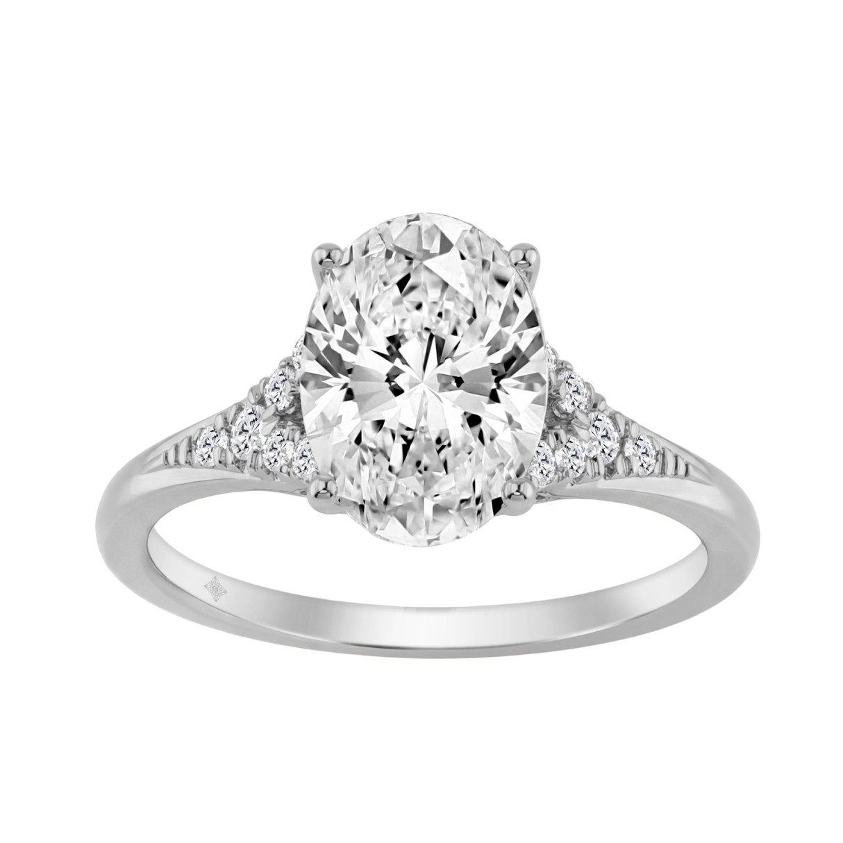 14K WHITE GOLD 2 1/4CT ROUND/OVAL DIAMOND LADIES B...