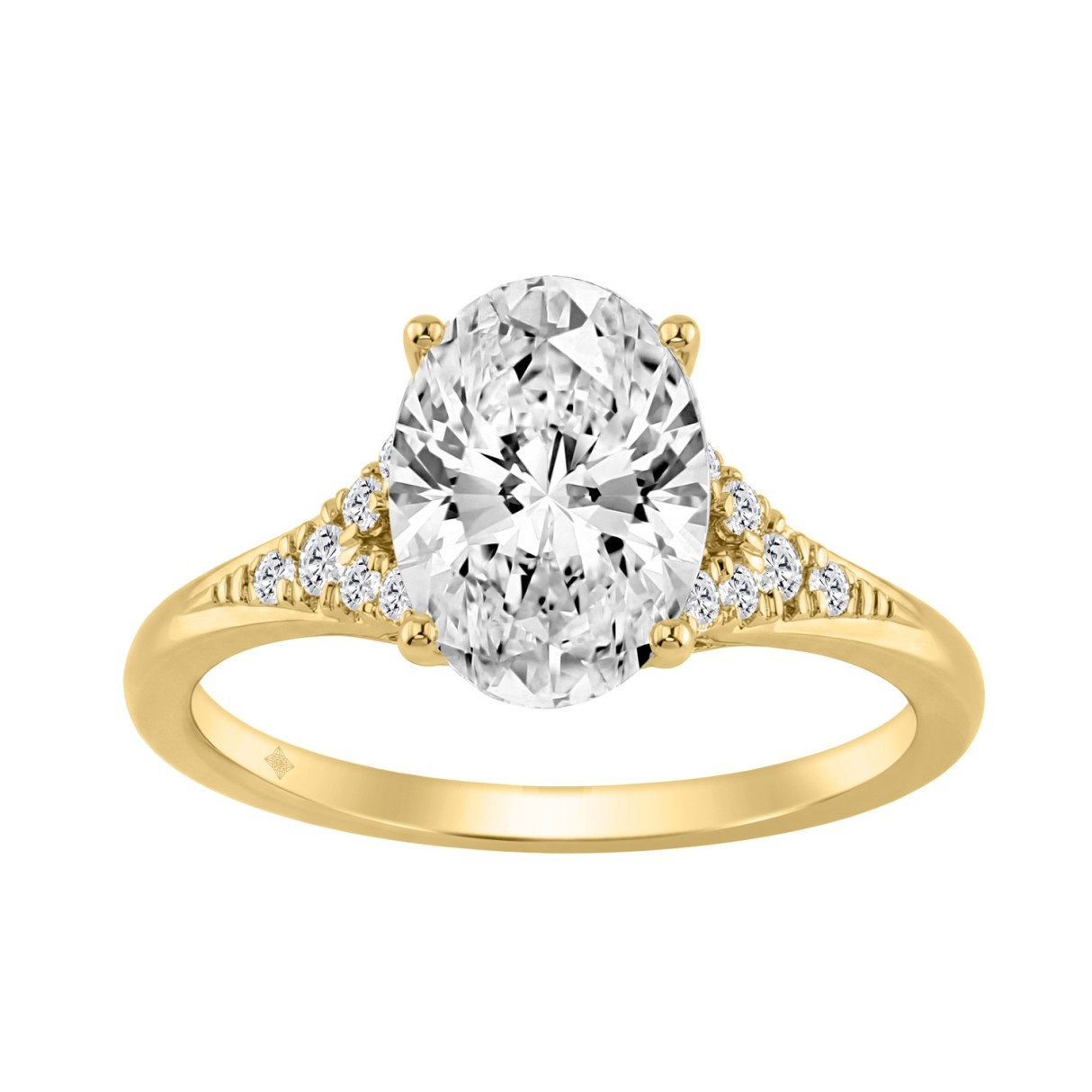 14K YELLOW GOLD 2 1/4CT ROUND/OVAL DIAMOND LADIES ...