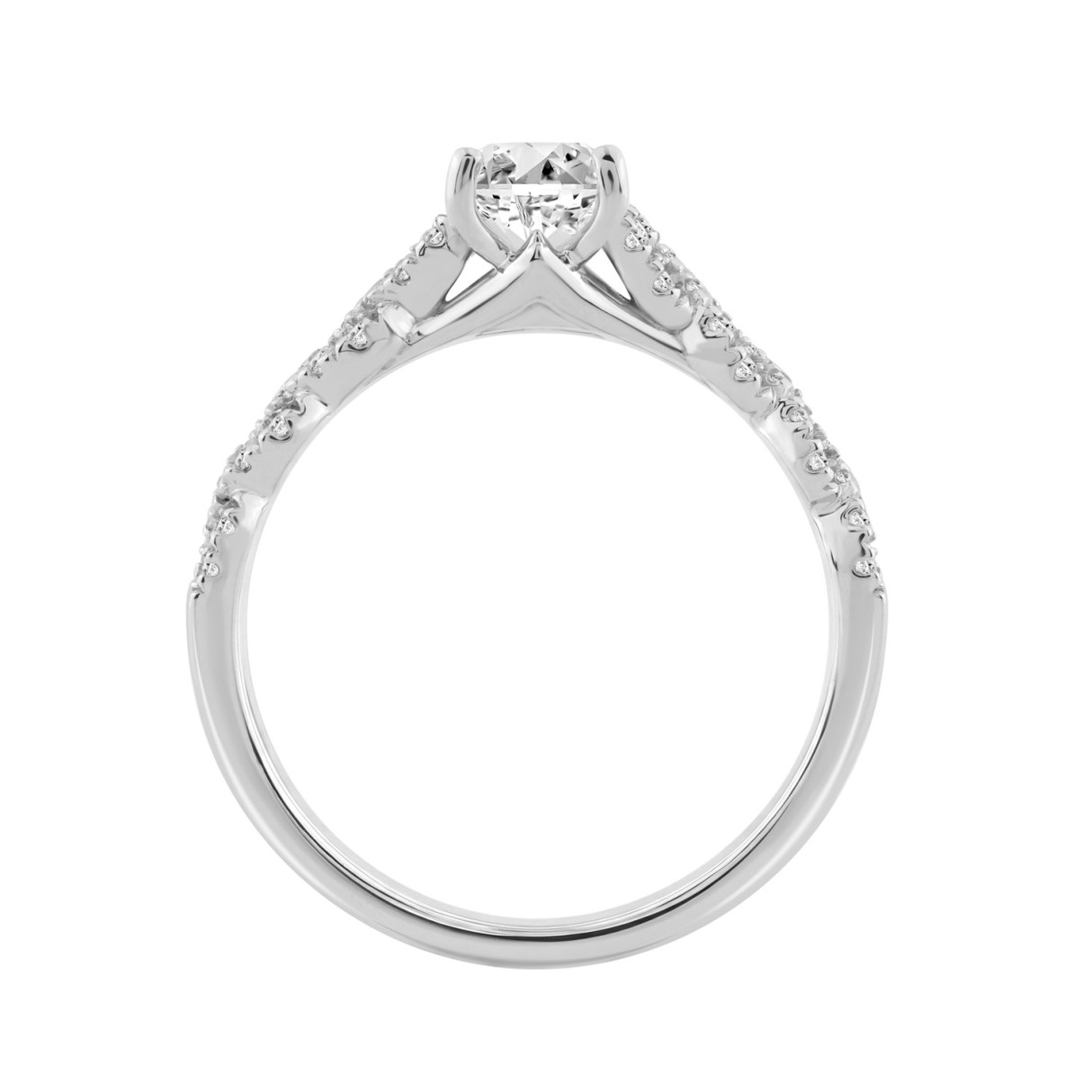 14K WHITE GOLD 1 1/4CT ROUND/PEAR DIAMOND LADIES BRIDAL RING (CENTER STONE PEAR DIAMOND 1CT)