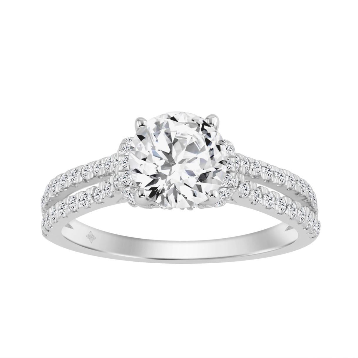 14K WHITE GOLD 1 1/2CT ROUND DIAMOND LADIES BRIDAL...