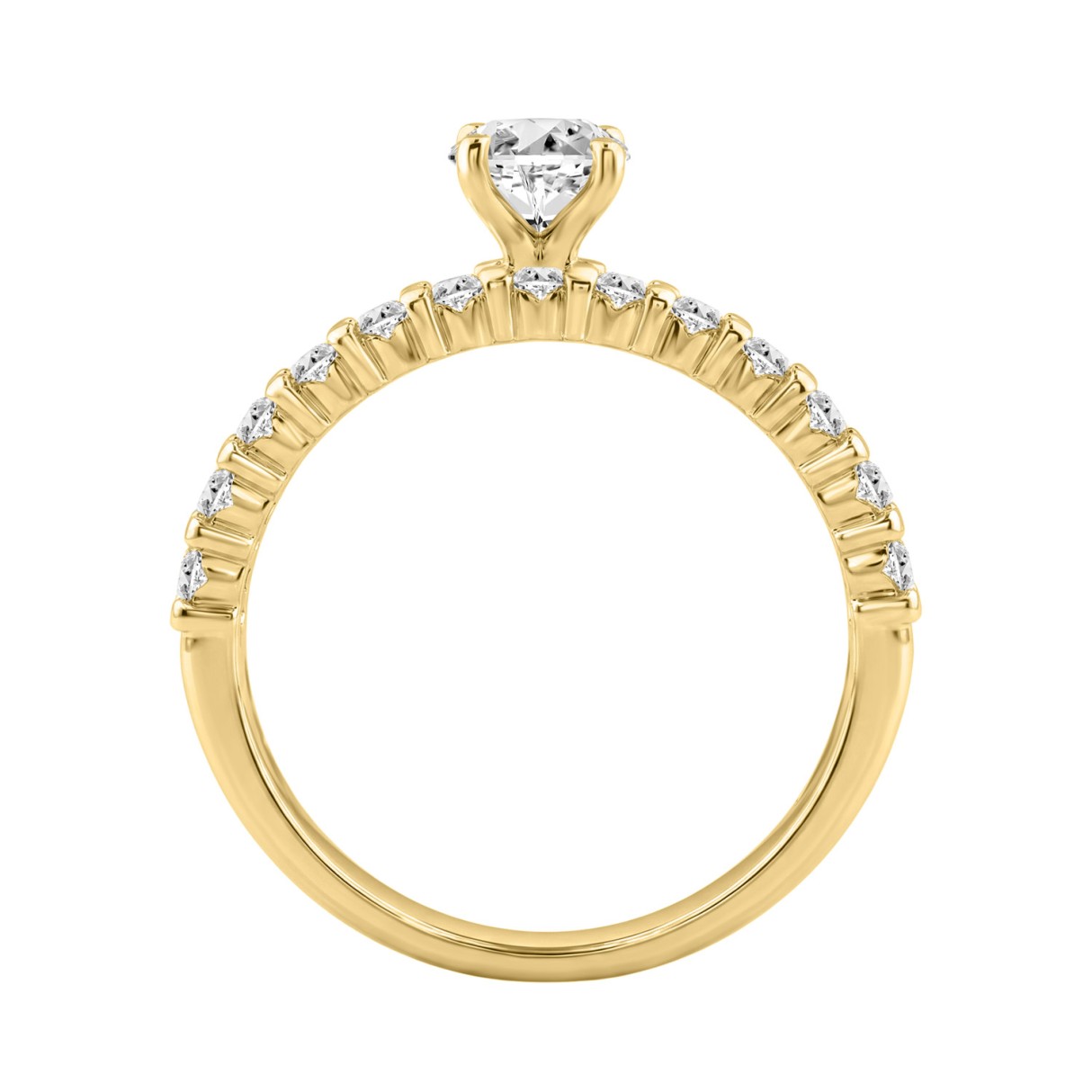 14K YELLOW GOLD 1 1/4CT ROUND/OVAL DIAMOND LADIES BRIDAL SET (CENTER STONE OVAL DIAMOND 3/4CT)