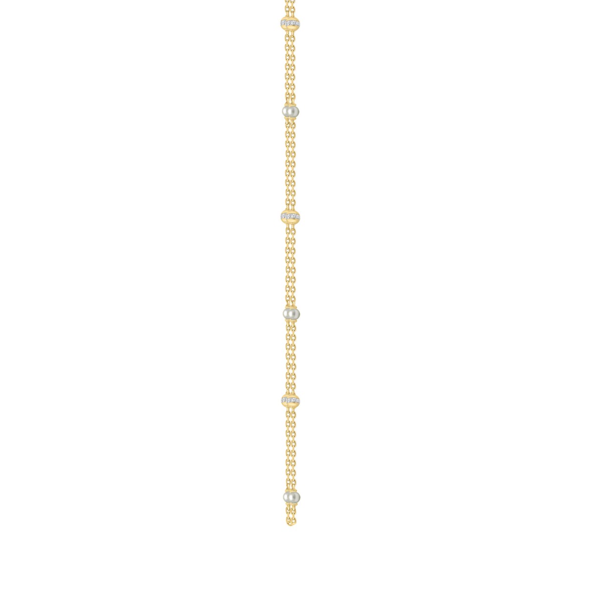 Luxury Round/Pearl Diamond Necklace 10K Yellow Gold 1/3CT Elegant Ladies Jewelry (Color F-G -Clarity VS1/VS2)