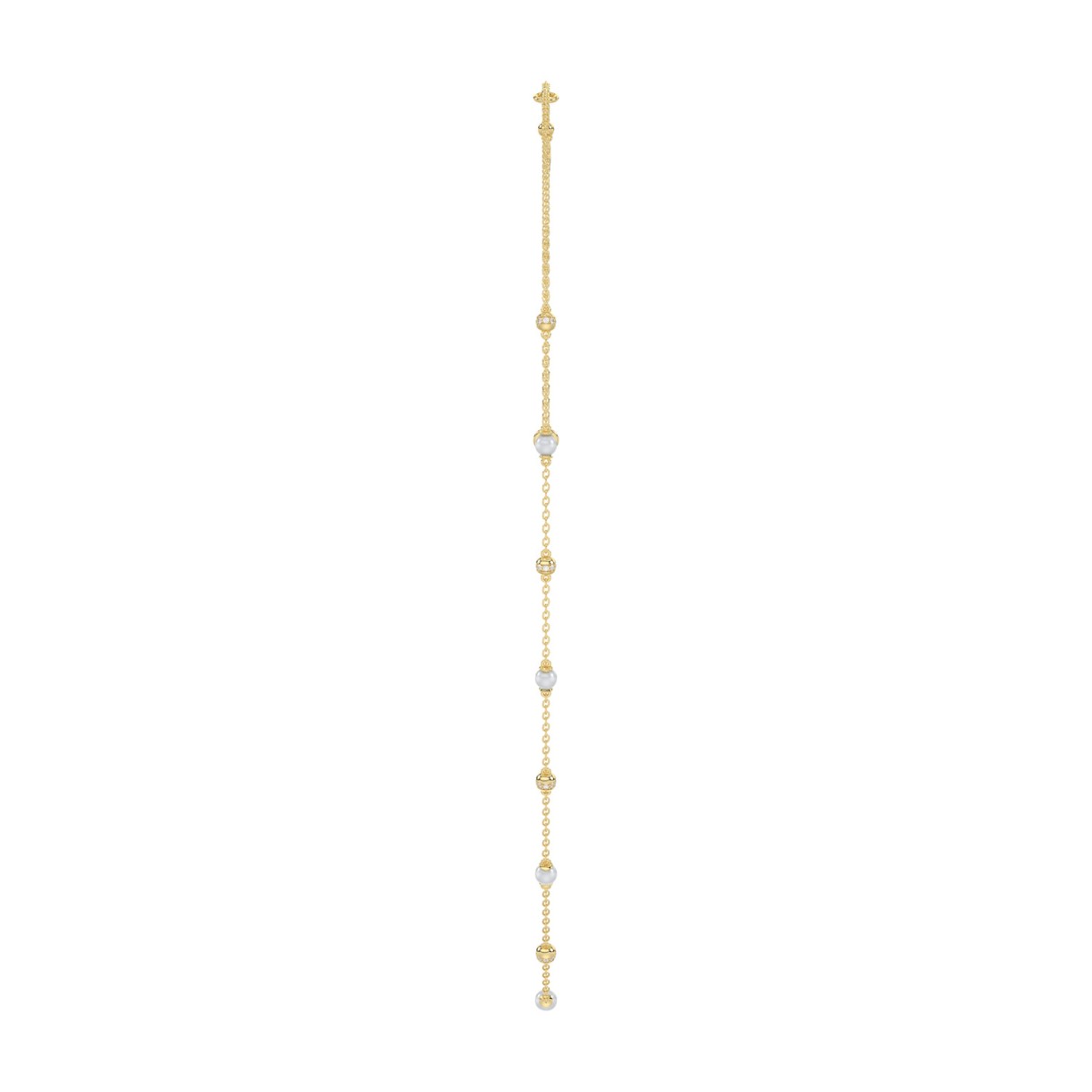 Luxury Round/Pearl Diamond Necklace 10K Yellow Gold 1/3CT Elegant Ladies Jewelry (Color F-G -Clarity VS1/VS2)