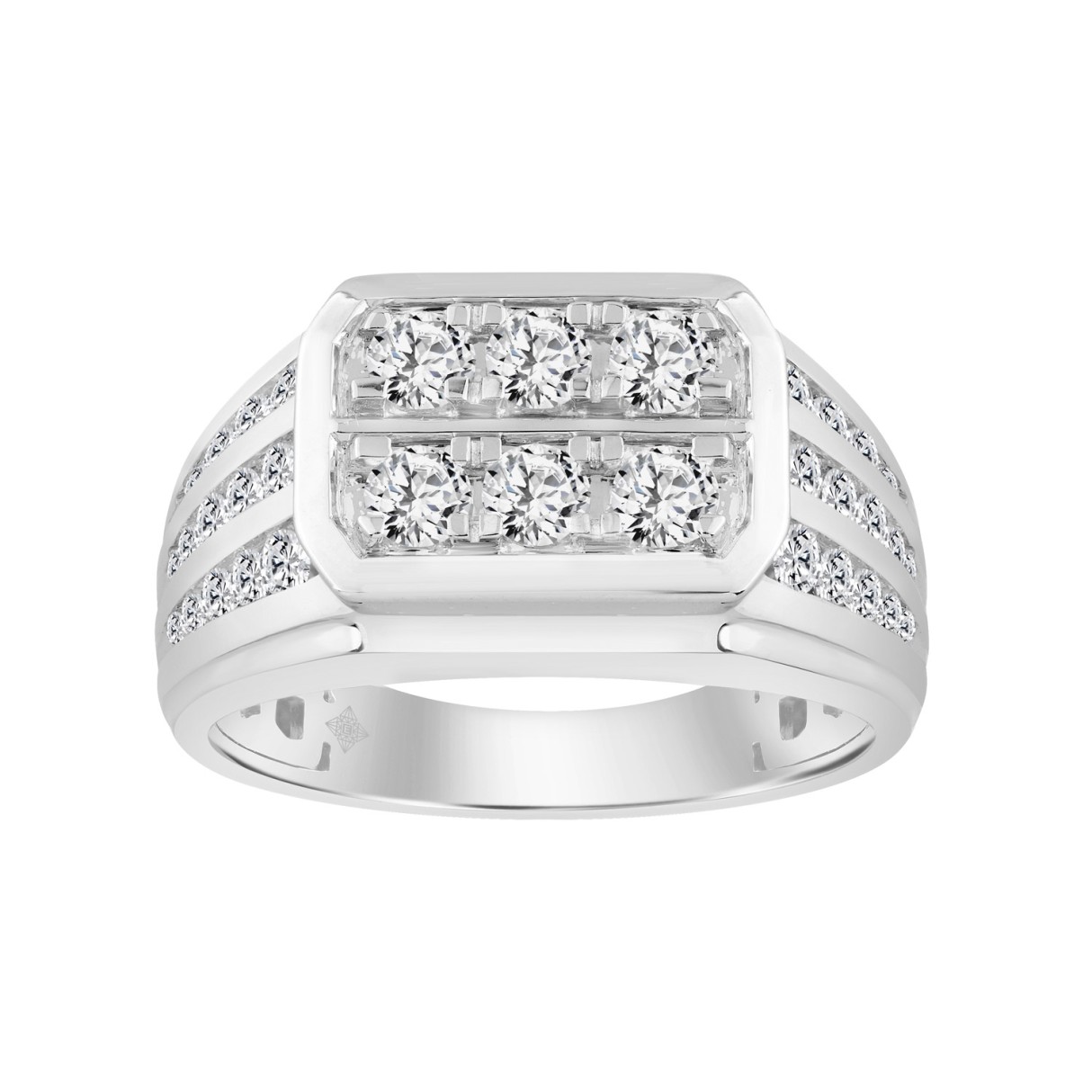 WHITE PLATINUM 1 1/4CT ROUND DIAMOND MEN'S BAND