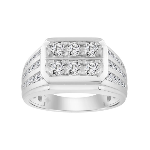 WHITE PLATINUM 1 1/4CT ROUND DIAMOND MEN'S BAND