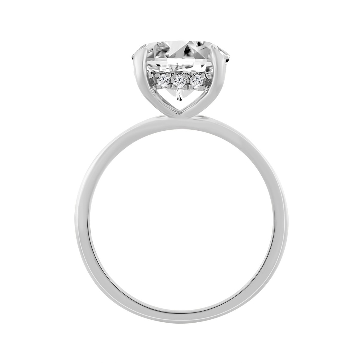 14K WHITE GOLD 3.00CT ROUND DIAMOND LADIES RING 