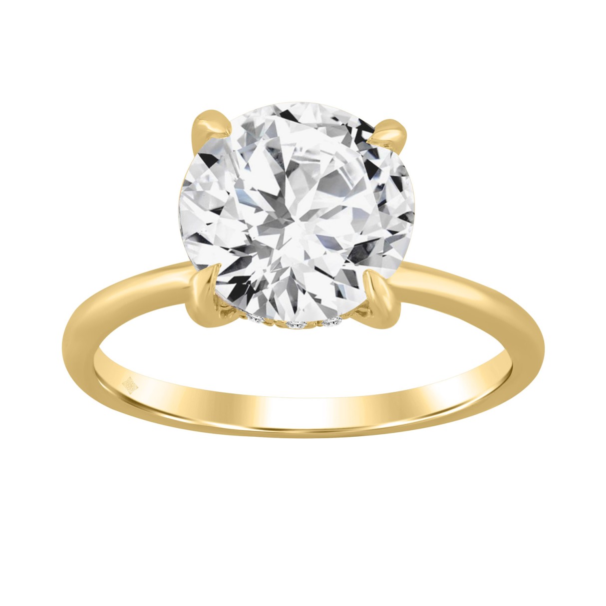 14K YELLOW GOLD 3.00CT ROUND DIAMOND LADIES RING 
