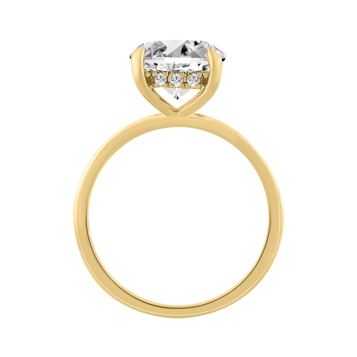 14K YELLOW GOLD 3.00CT ROUND DIAMOND LADIES RING 