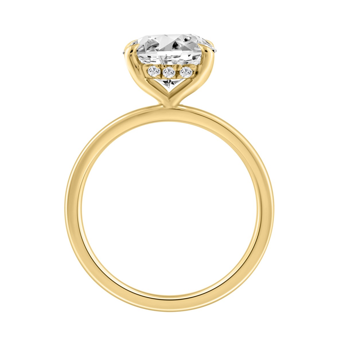 14K YELLOW GOLD 3.00CT OVAL/ROUND DIAMOND LADIES RING (CENTER STONE OVAL DIAMOND 3.00CT)