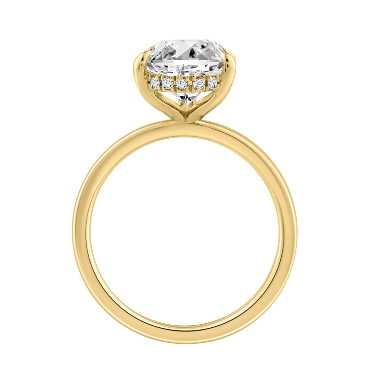 14K YELLOW GOLD 3.00CT ROUND/PEAR DIAMOND LADIES RING (CENTER STONE PEAR DIAMOND 3CT)
