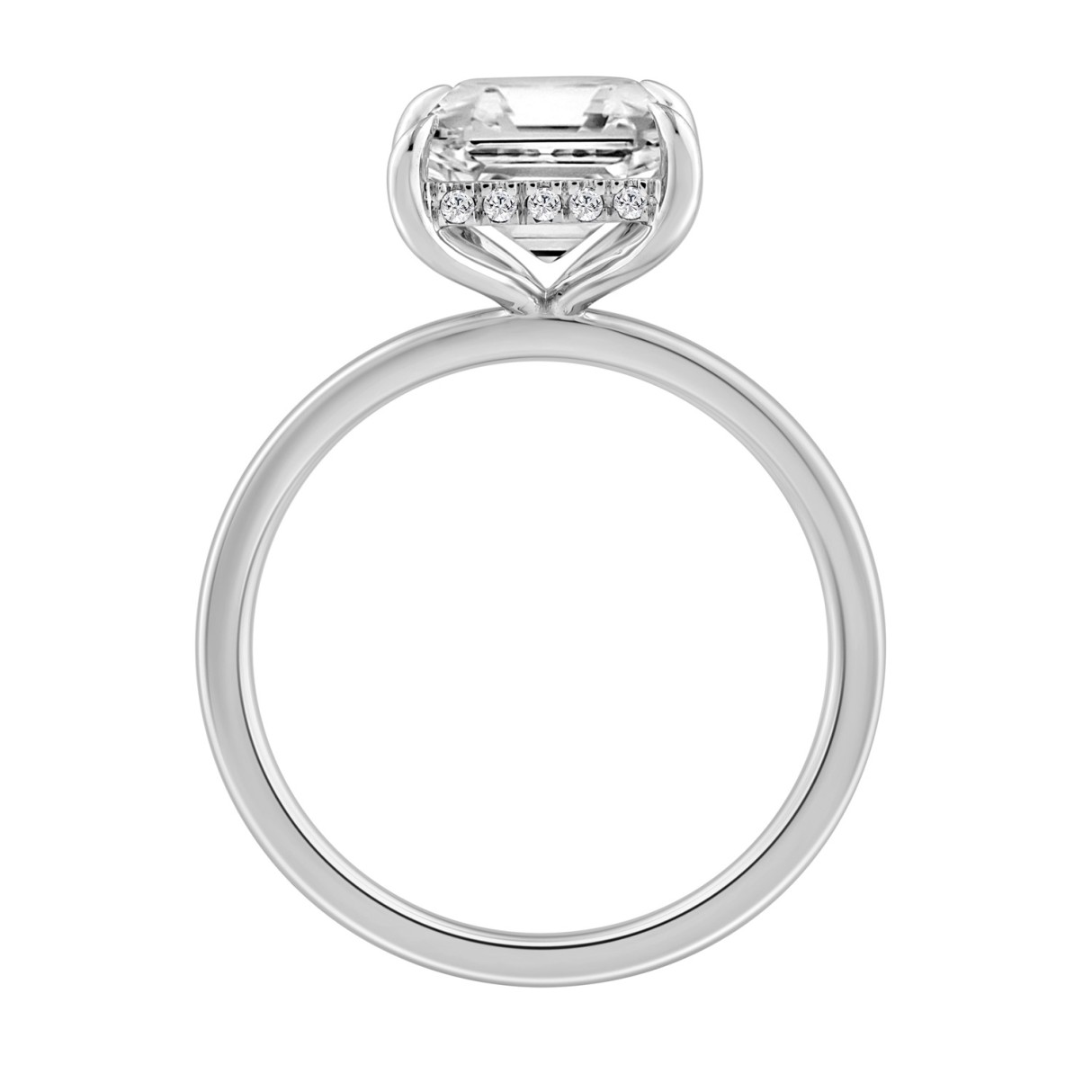 14K WHITE GOLD 3 1/8CT ROUND/RADIANT DIAMOND LADIES RING (CENTER STONE RADIANT DIAMOND 3.00CT)