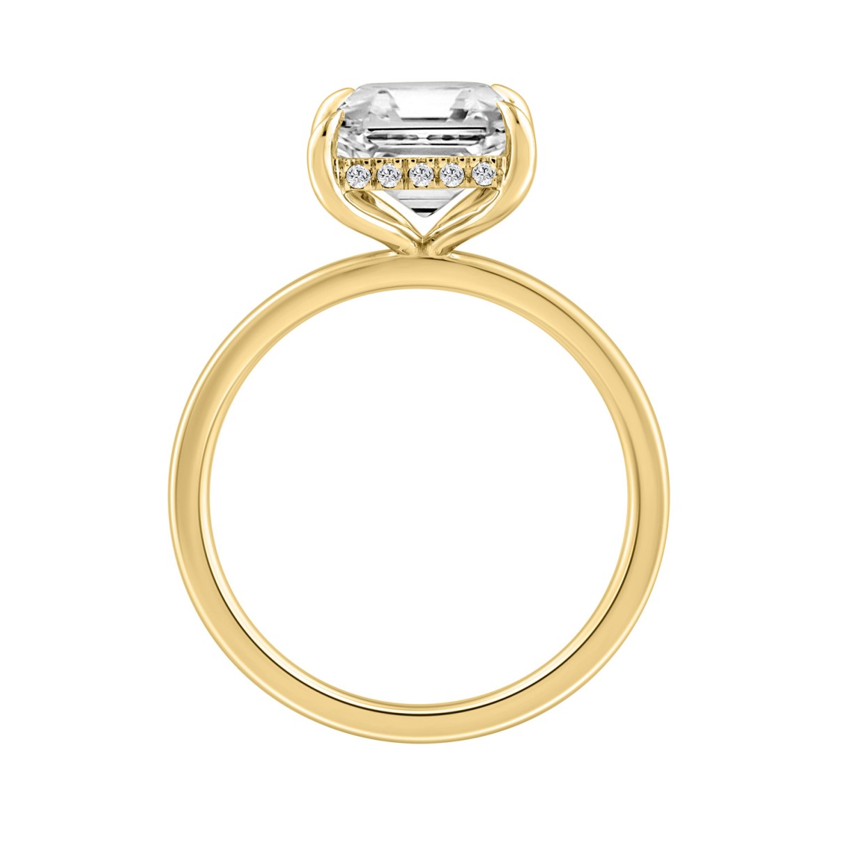 14K YELLOW GOLD 3 1/8CT ROUND/RADIANT DIAMOND LADIES RING (CENTER STONE RADIANT DIAMOND 3.00CT)