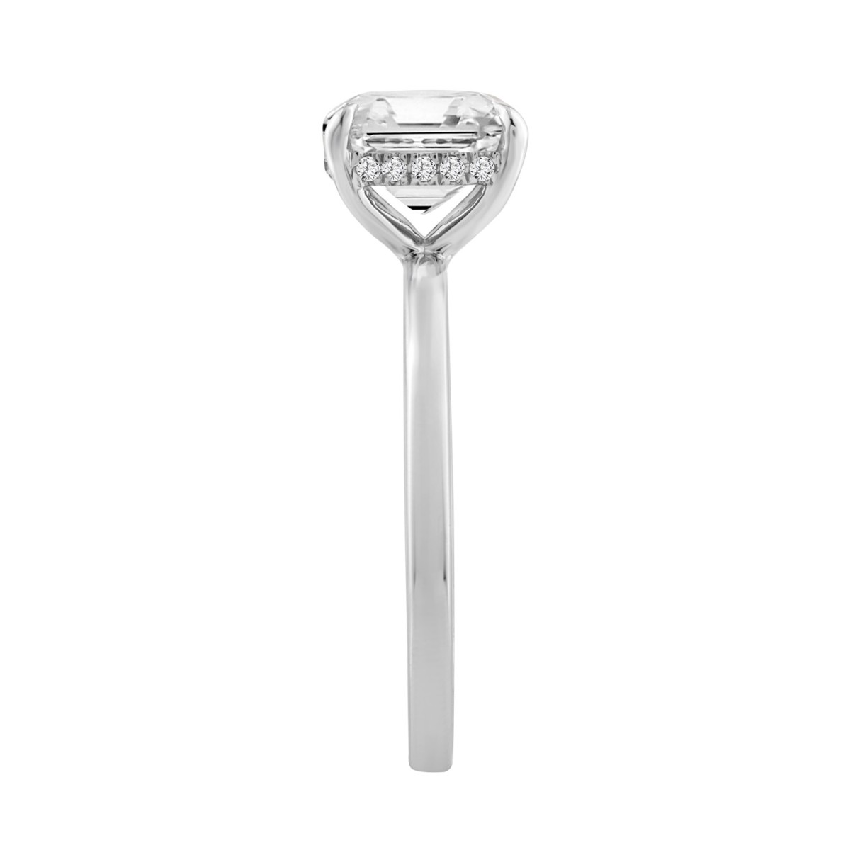 14K WHITE GOLD 3.00CT ROUND/CUSHION DIAMOND LADIES RING (CENTER STONE CUSHION DIAMOND 3CT)