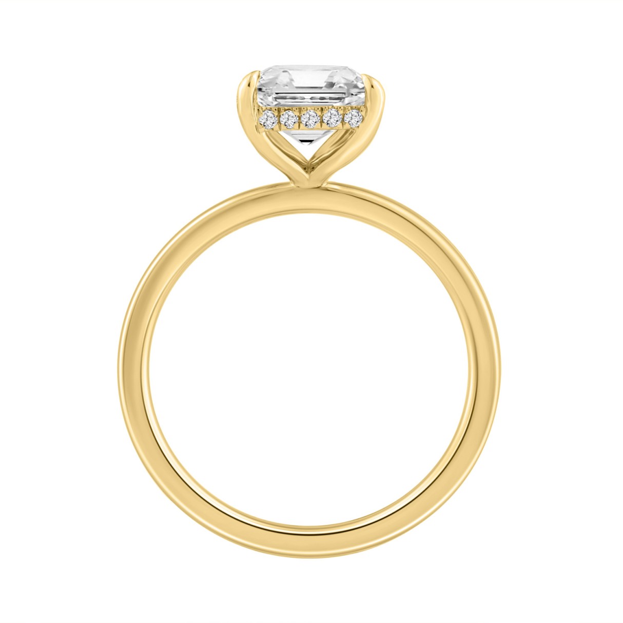 14K YELLOW GOLD 3.00CT ROUND/CUSHION DIAMOND LADIES RING (CENTER STONE CUSHION DIAMOND 3CT)