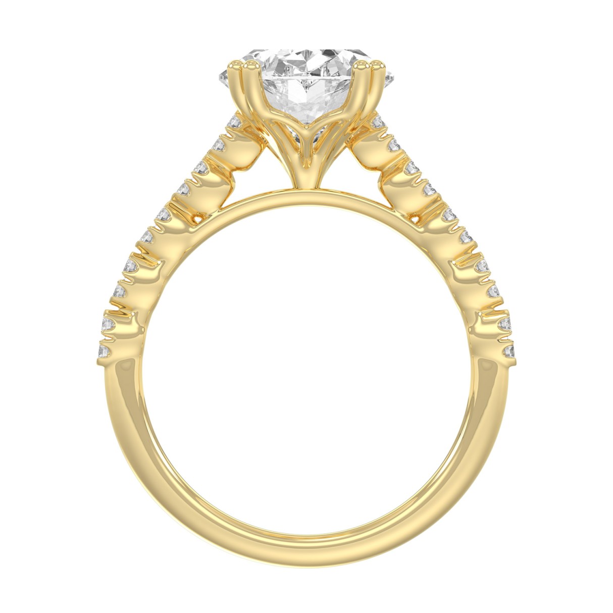 Ladies 14K Yellow Gold Ladies Elegance- Bridal Set  3 1/3CT Round & Oval Diamonds 3.00CT Oval Center stone (Color F-G  Clarity VS1/VS2)