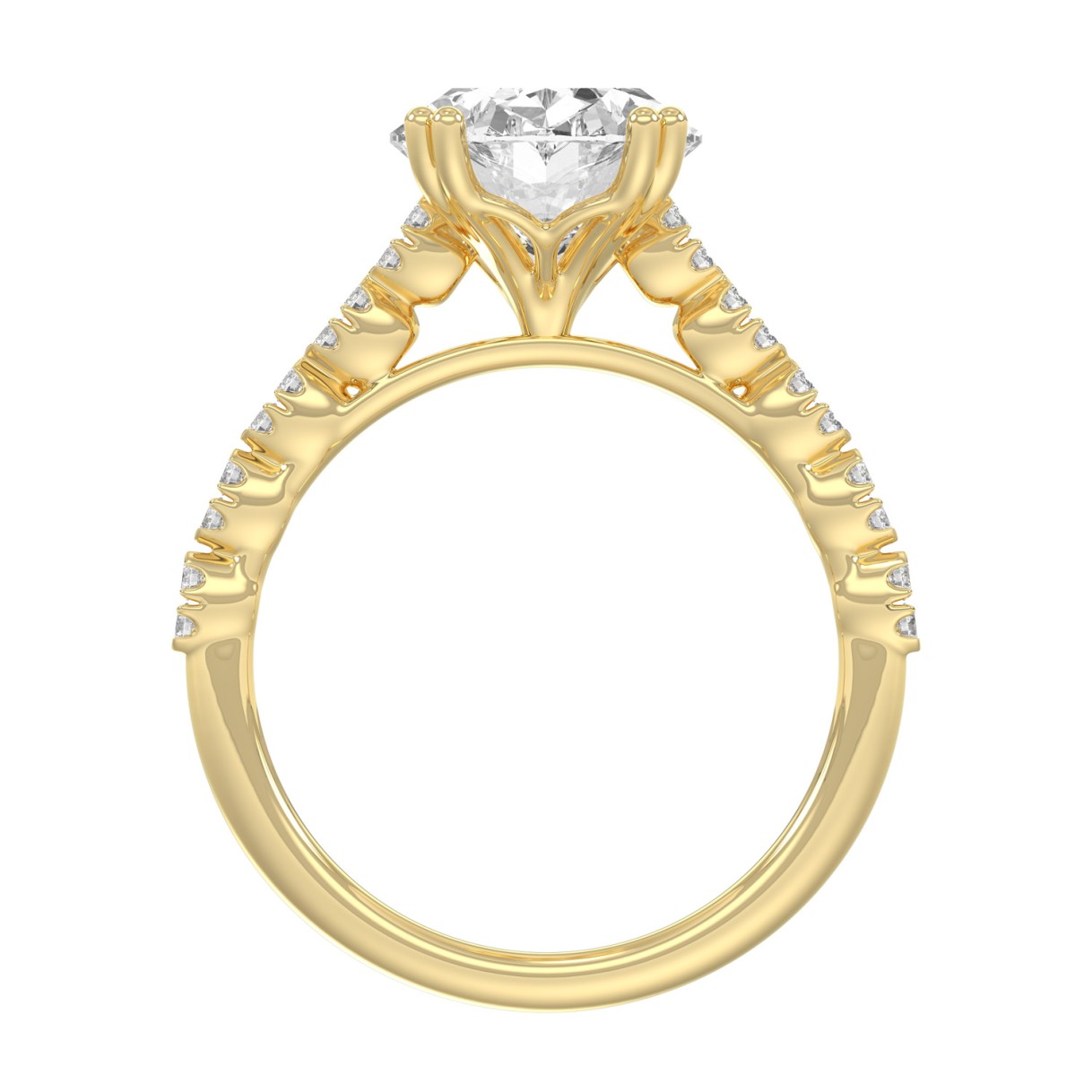 Ladies 14K Yellow Gold Ladies Elegance- Bridal Set  3 1/3CT Round & Oval Diamonds 3.00CT Oval Center stone (Color F-G  Clarity VS1/VS2)