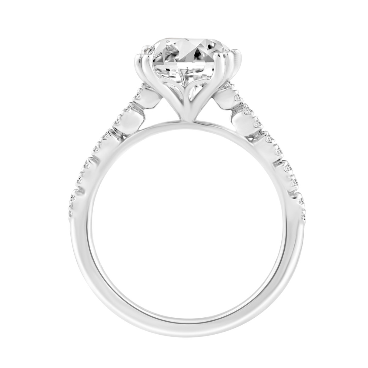 Ladies 14K White Gold Ladies Elegance- Bridal Set  3 1/3CT Round & Radiant Diamond 3.00CT Radiant Center stone (Color F-G -Clarity VS1/VS2)