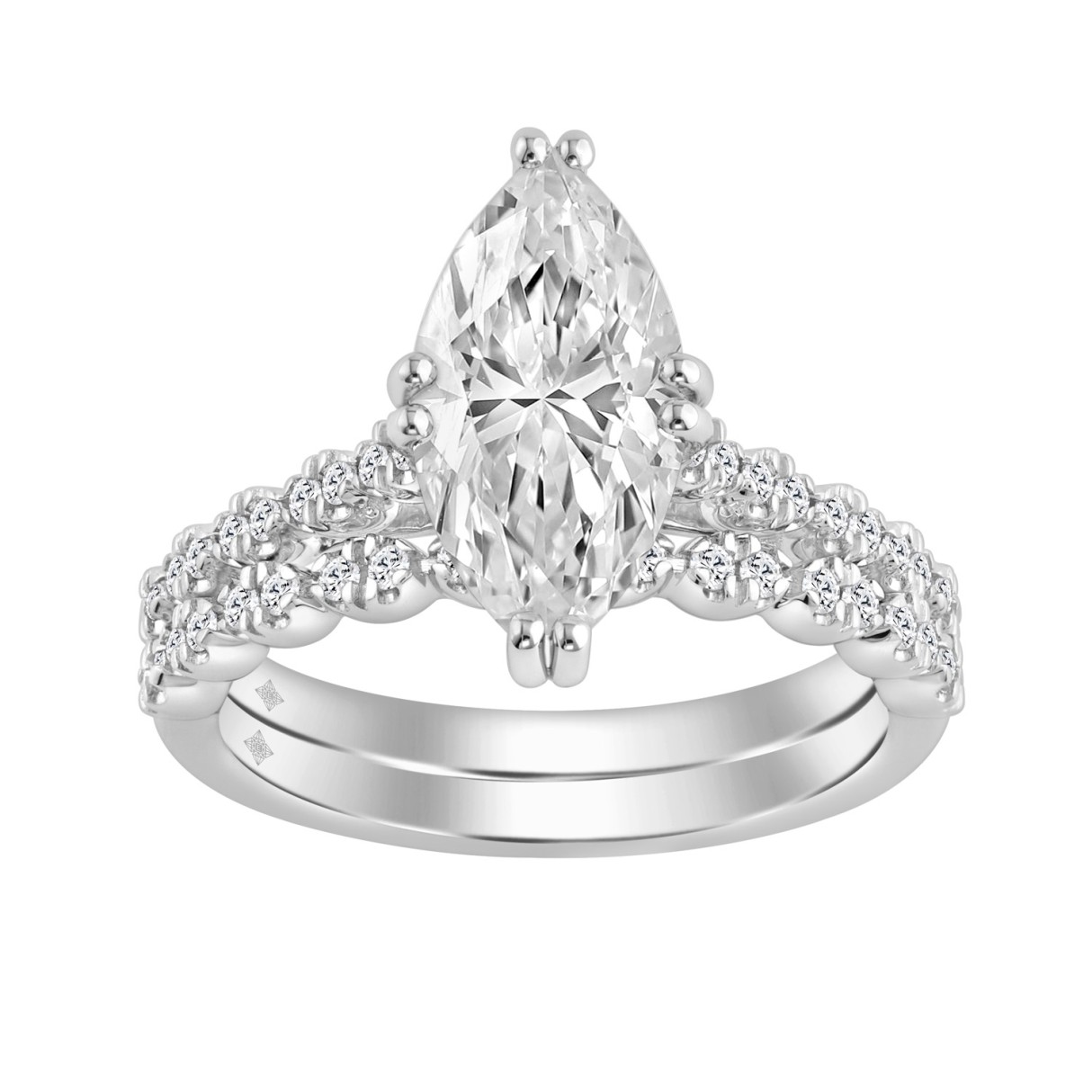 Ladies 14K White Gold Ladies Elegance- Bridal Set ...