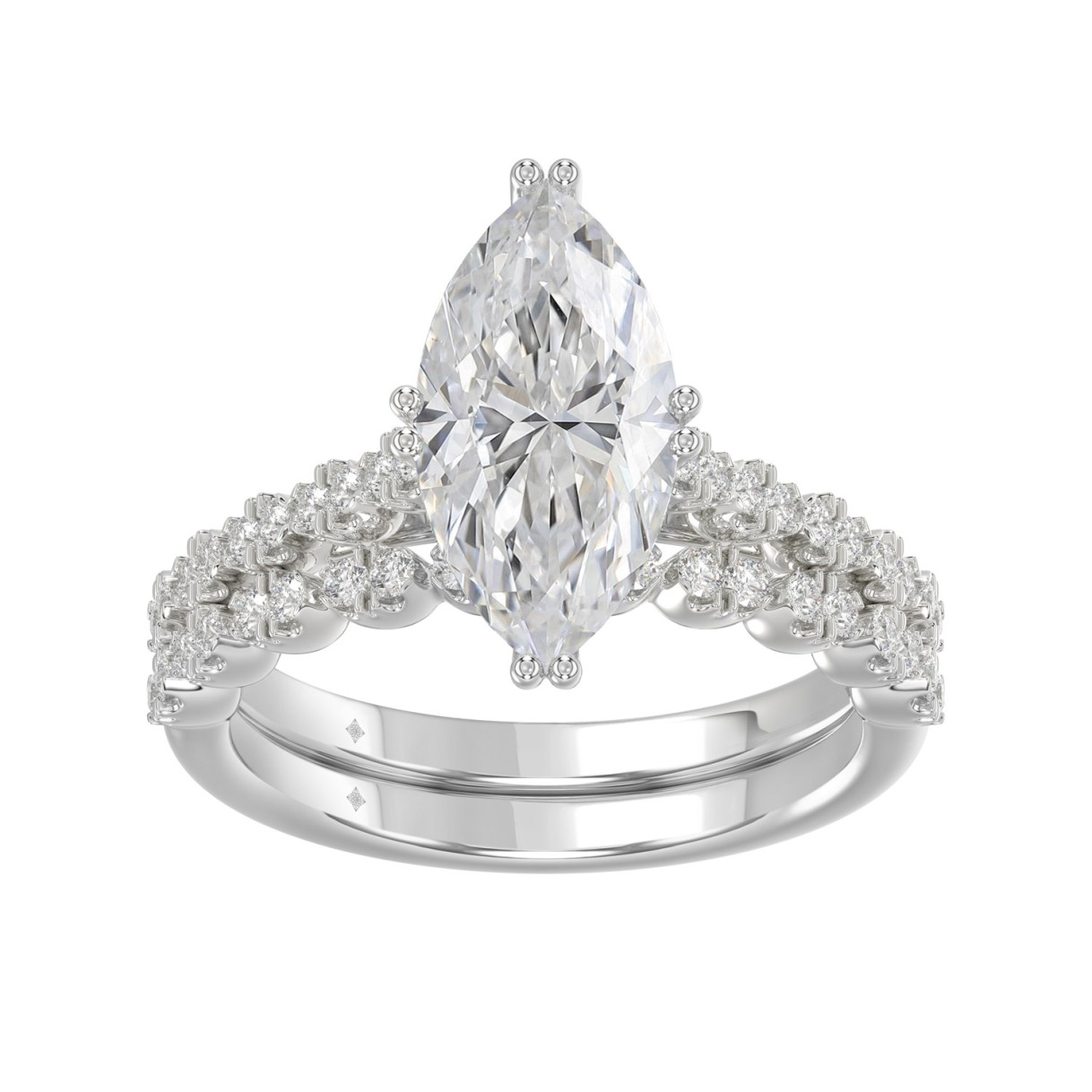 Ladies 14K White Gold Ladies Elegance- Bridal Set ...