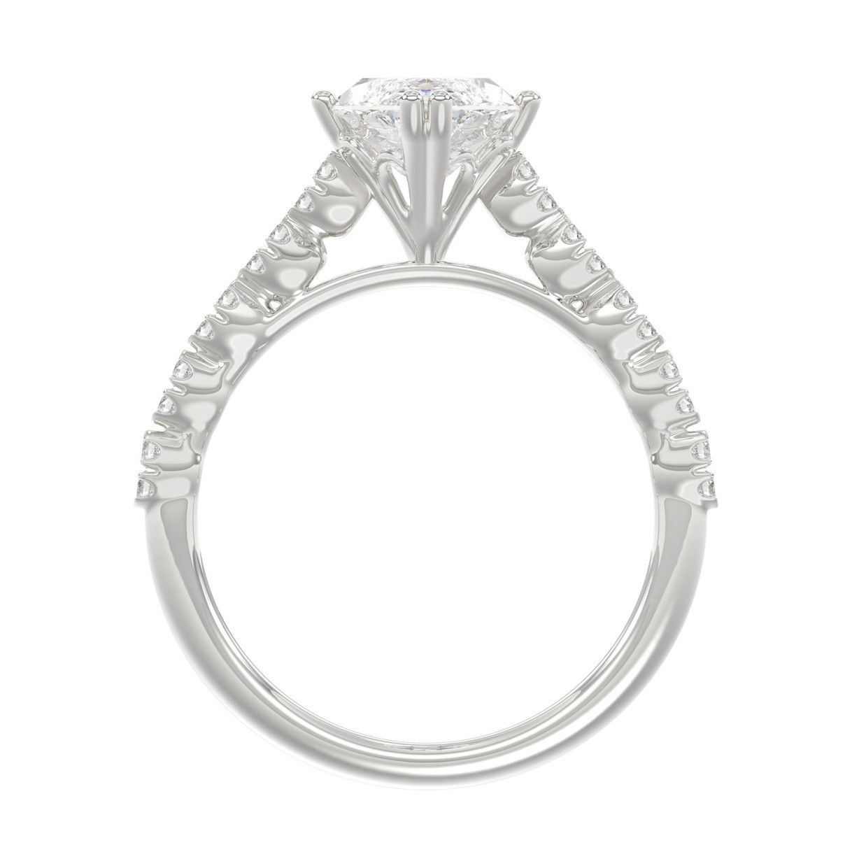 Ladies 14K White Gold Ladies Elegance- Bridal Set  3 1/3CT Round & Marquise Diamonds 3.00CT Marquise Center stone (Color F-G -Clarity VS1/VS2)