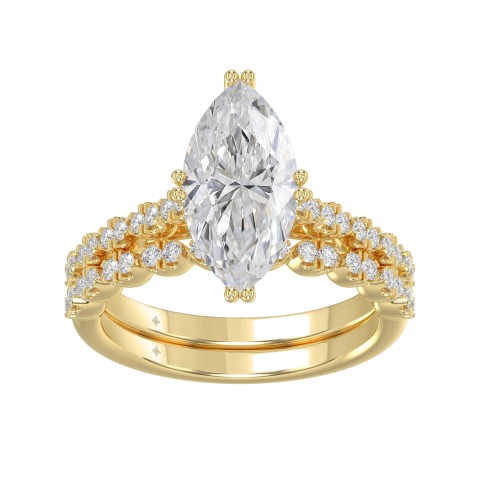 Ladies 14K Yellow Gold Ladies Elegance- Bridal Set 3 1/3CT Round & Marquise Diamonds 3.00CT Marquise Center stone (Color F-G -Clarity VS1/VS2) Ladies 14K Yellow Gold Ladies Elegance- Bridal Set 3 1/3CT Round & Marquise Diamonds 3.00CT Marquise Center stone (Color F-G -Clarity VS1/VS2)