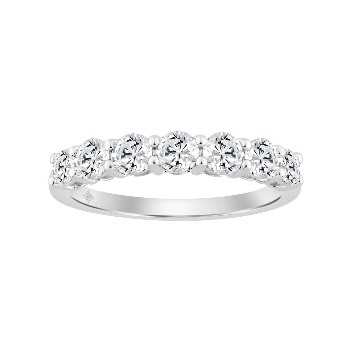 14K WHITE GOLD 1.00CT ROUND DIAMOND LADIES BAND...