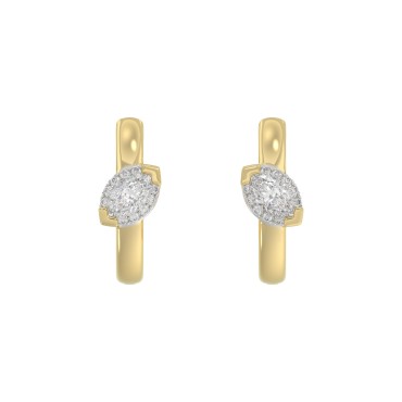 1/2CT Marquise & Round Lab Grown Diamond Ladies Hoop Earrings 10K Yellow Gold (Color F-G -Clarity VS1/VS2)
