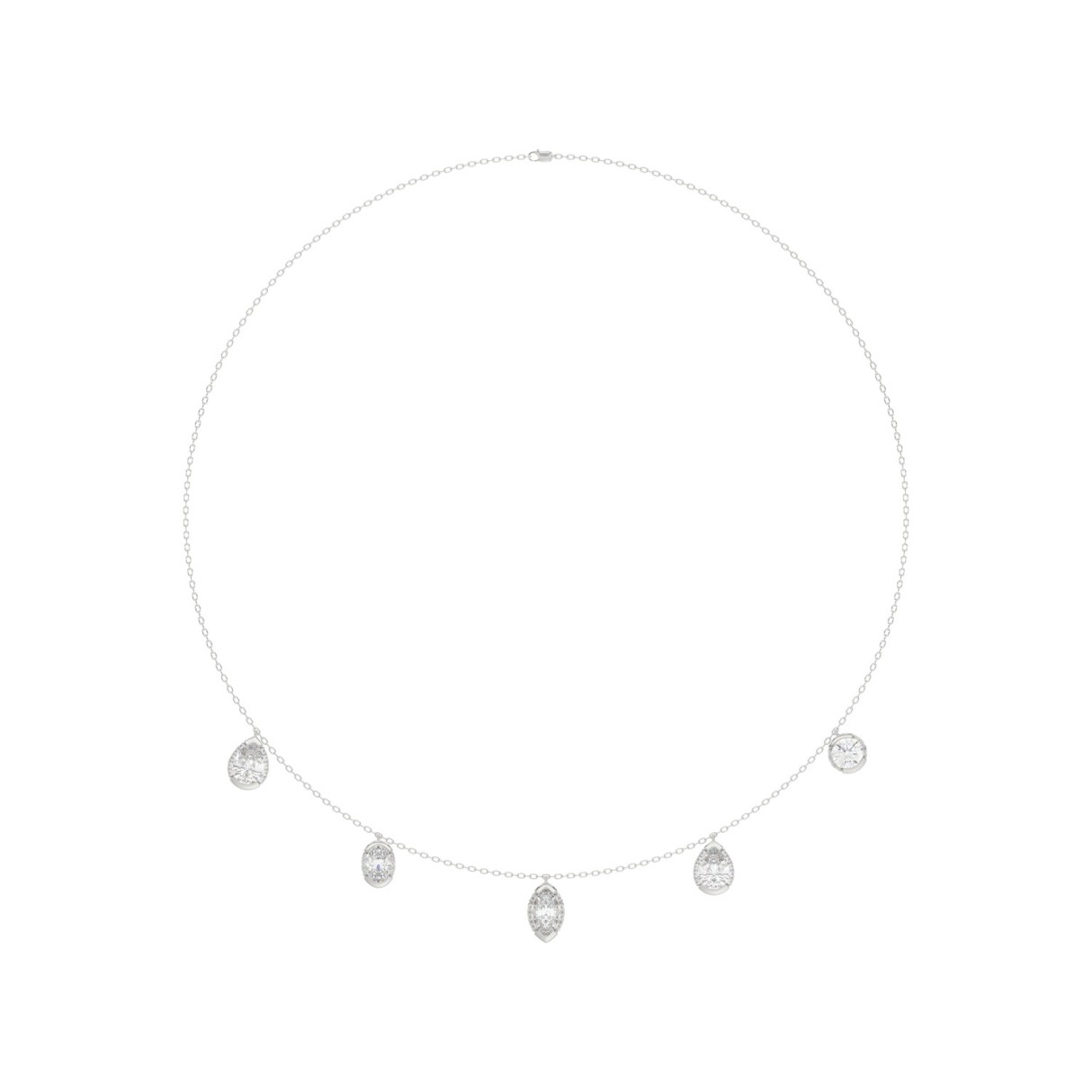 Luxury Marquise/Oval/Round/Pear Diamond Necklace 1...