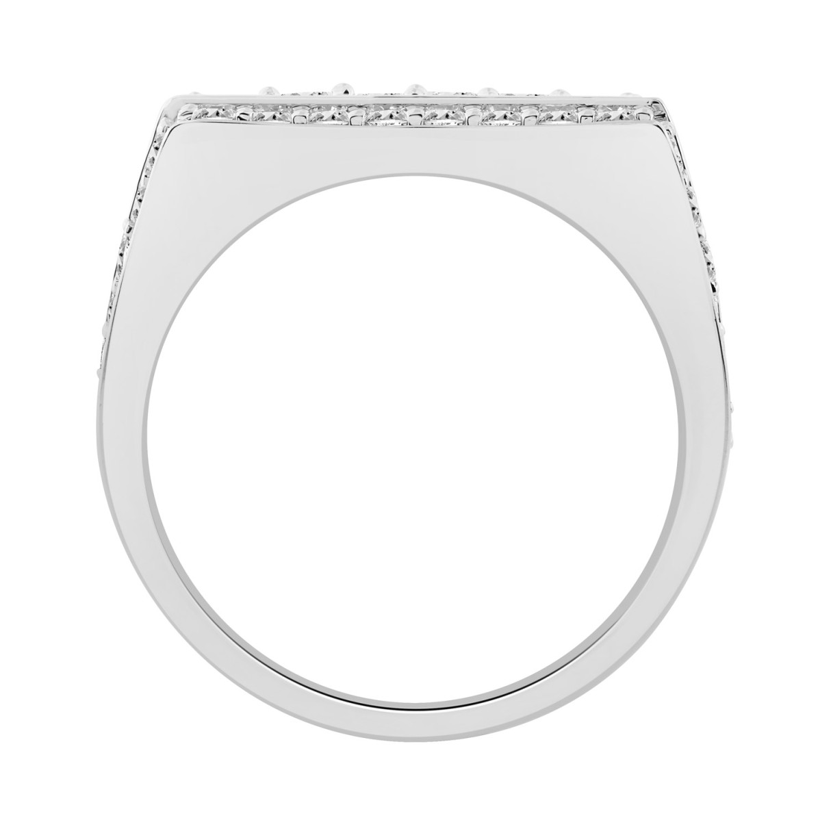 14K WHITE GOLD 3.00CT ROUND/PRINCESS DIAMOND MEN'S RING