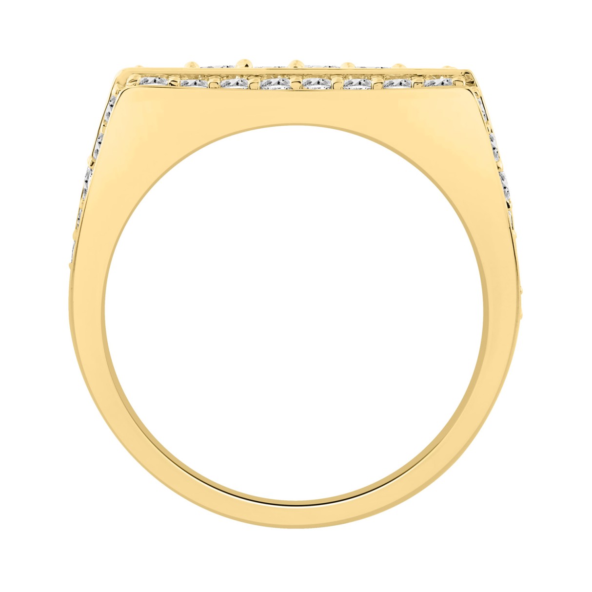 14K YELLOW GOLD 3.00CT ROUND/PRINCESS DIAMOND MEN'S RING