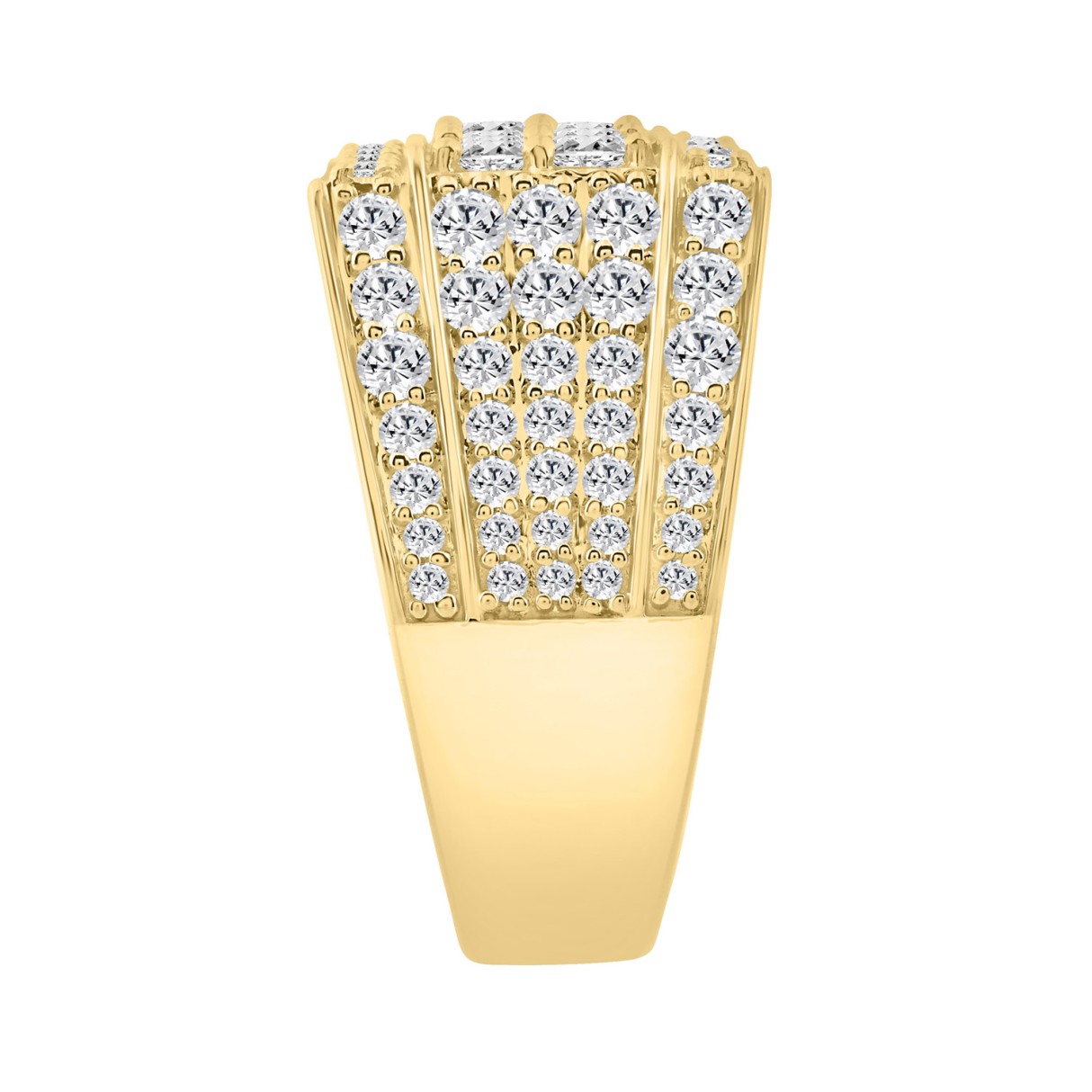 14K YELLOW GOLD 3.00CT ROUND/PRINCESS DIAMOND MEN'S RING