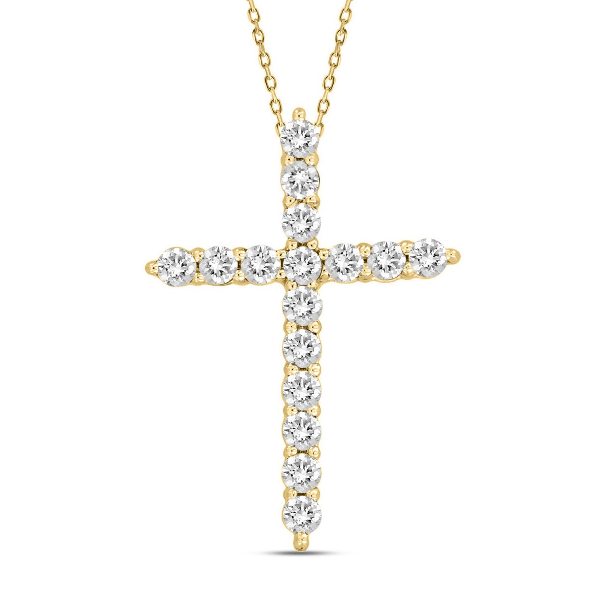 14K YELLOW GOLD 5/8CT ROUND DIAMOND LADIES PENDANT