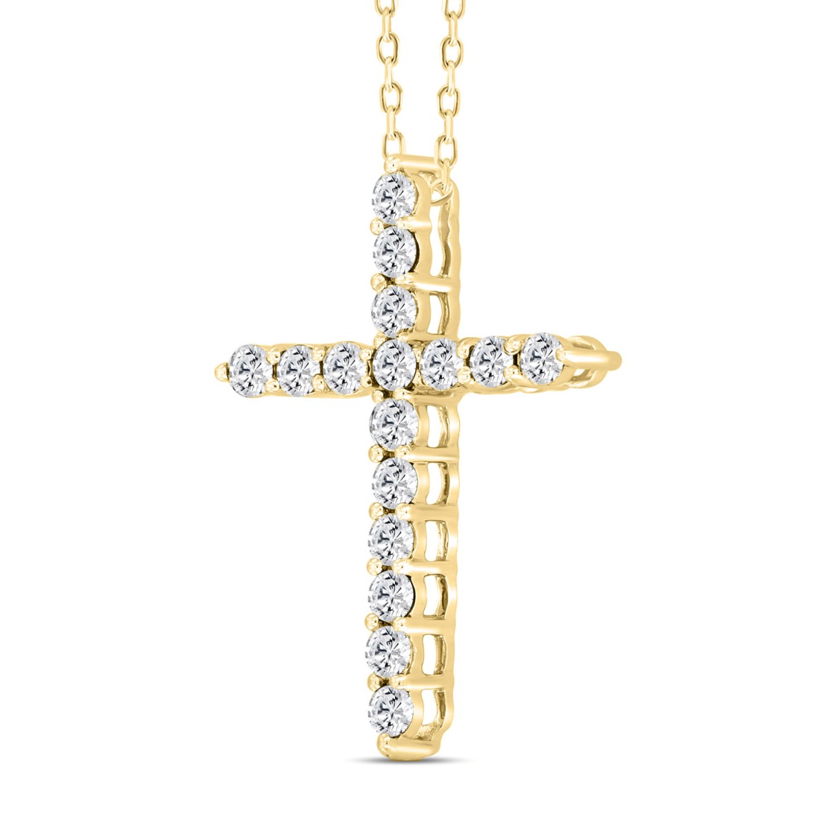 14K YELLOW GOLD 5/8CT ROUND DIAMOND LADIES PENDANT