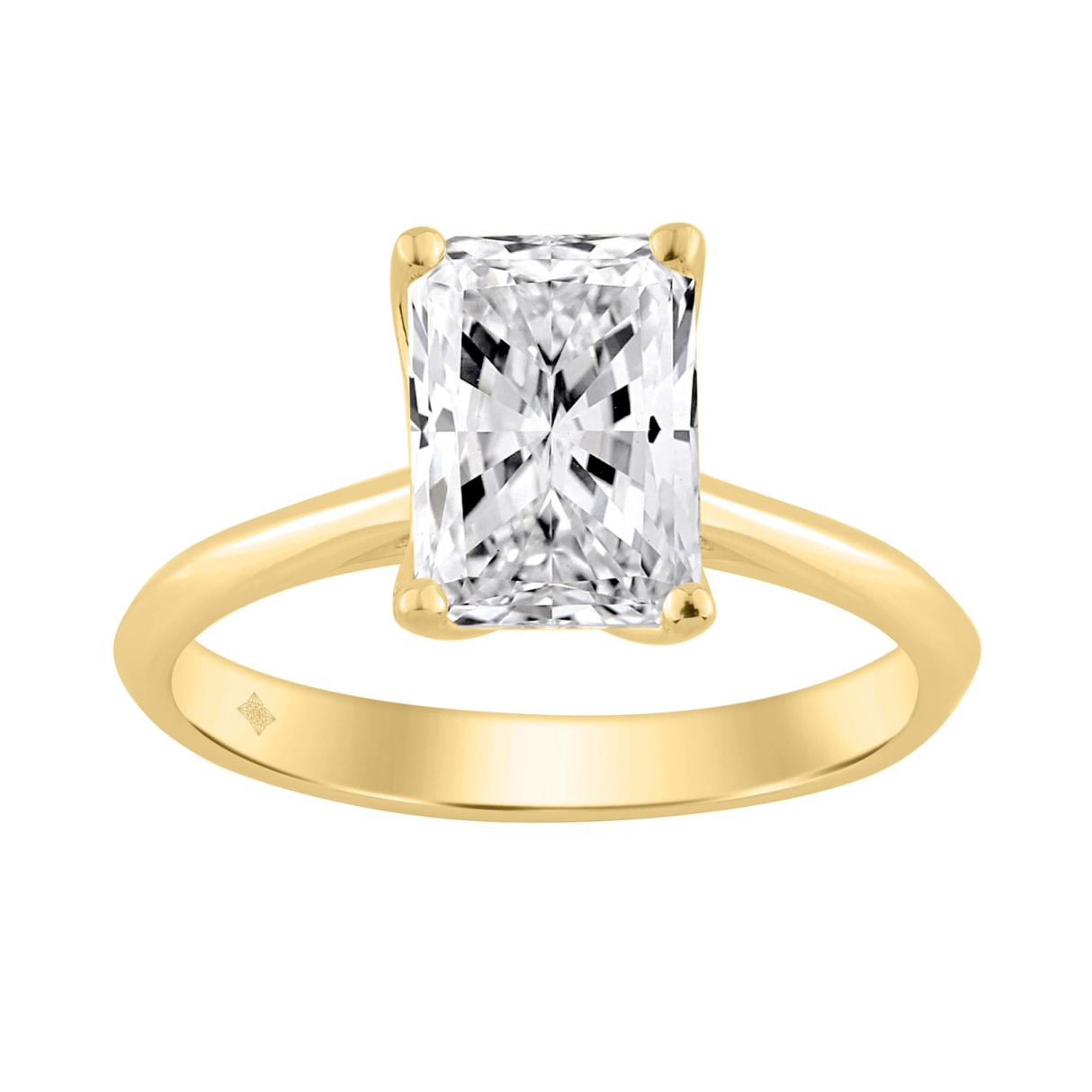 14K YELLOW GOLD 2.00CT RADIANT DIAMOND LADIES SOLI...