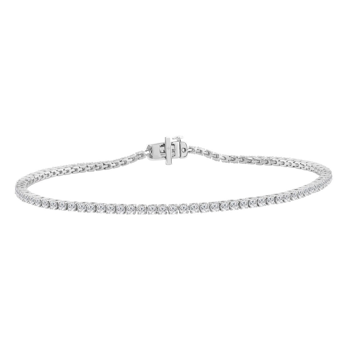 14K WHITE GOLD 2.00CT ROUND DIAMOND LADIES TENNIS BRACELET