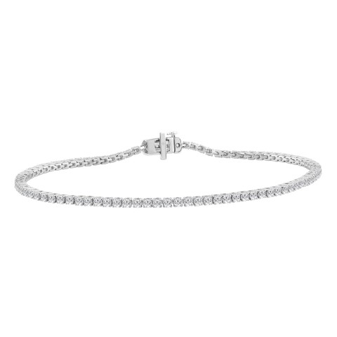 14K WHITE GOLD 2.00CT ROUND DIAMOND MEN'S BRACELET