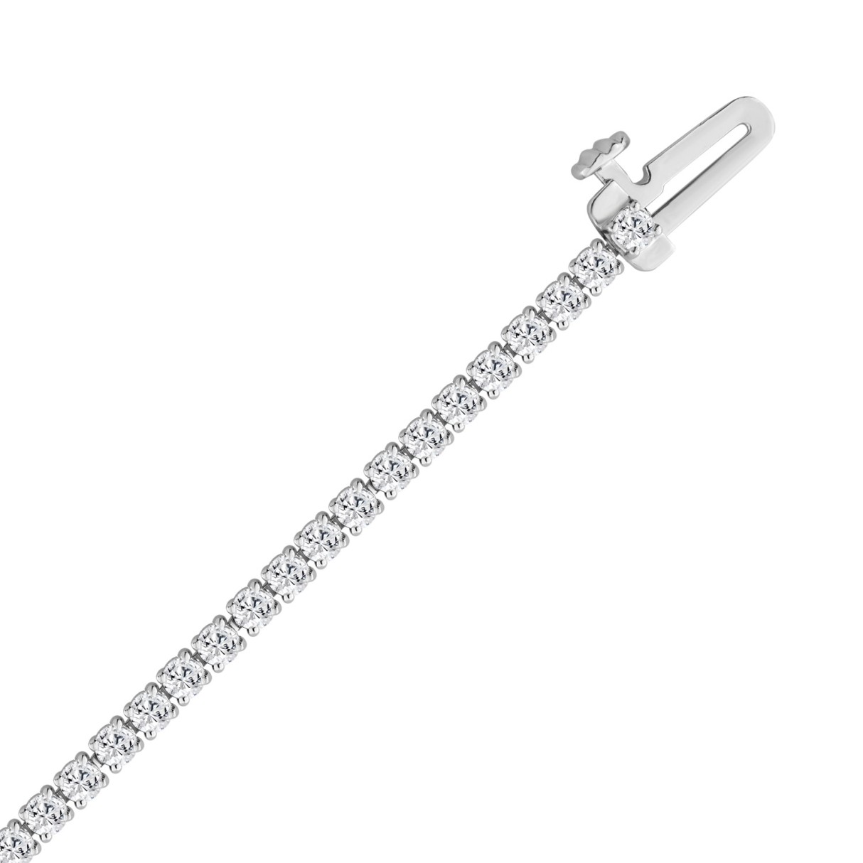 14K WHITE GOLD 2.00CT ROUND DIAMOND MEN'S BRACELET