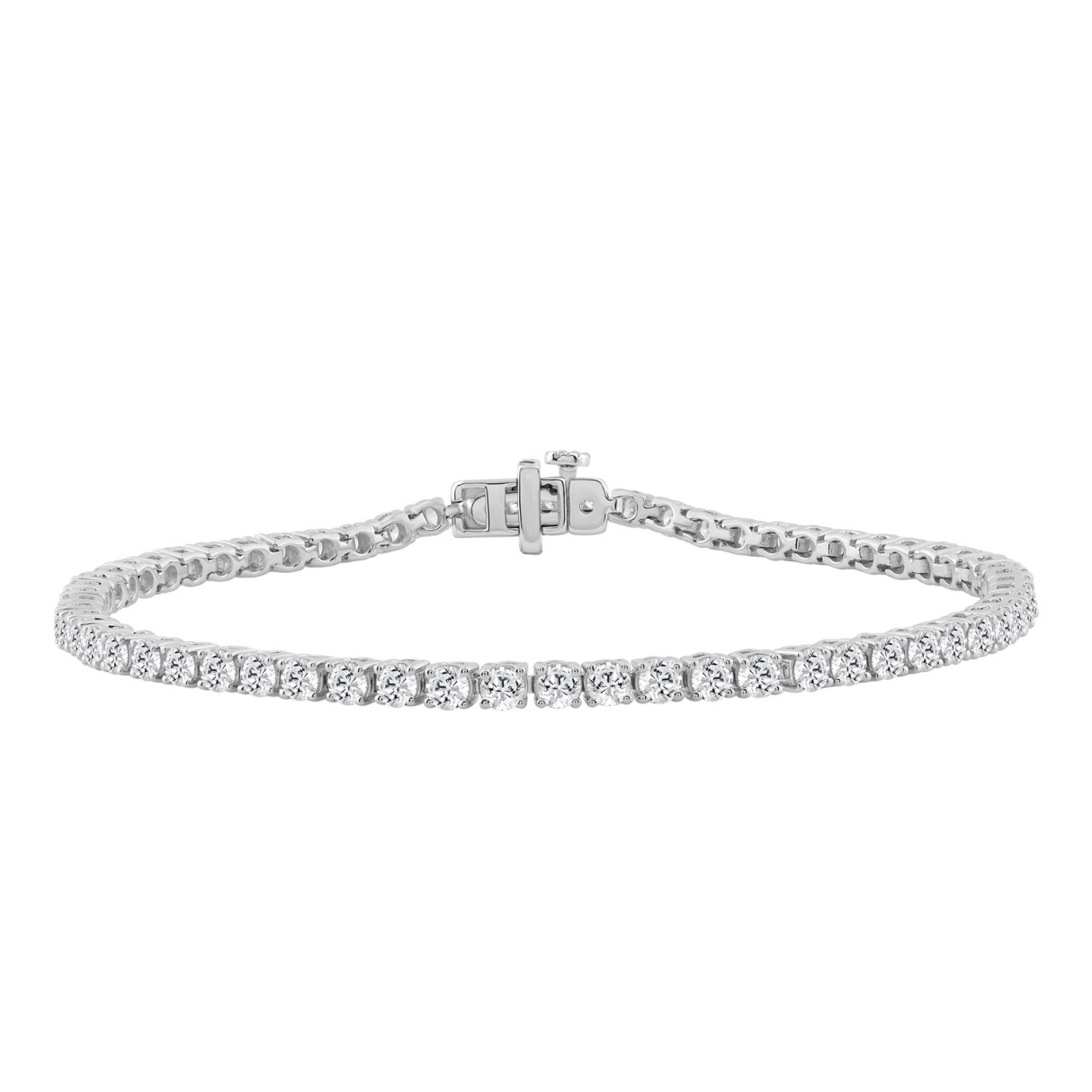 14K WHITE GOLD 4.00CT ROUND DIAMOND LADIES BRACELET